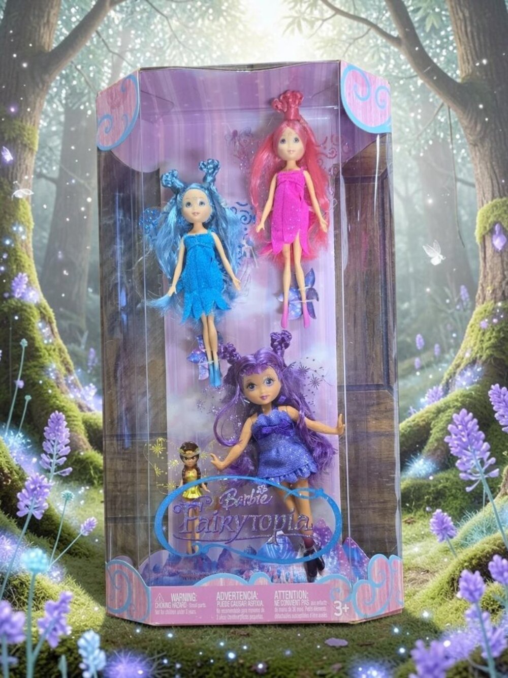 Barbie Fairytopia Mini Dolls Set - Pink, Blue, Purple 2005